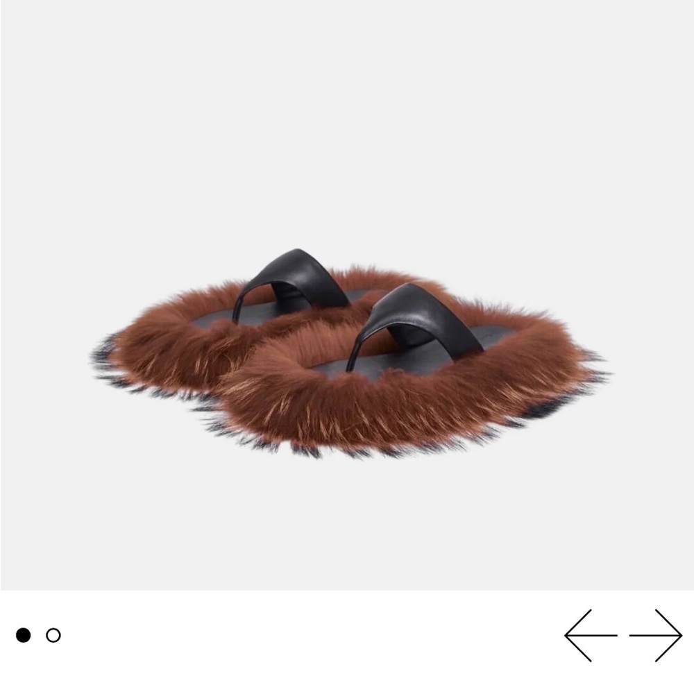 Hanifa Black and Brown Fur Slippers